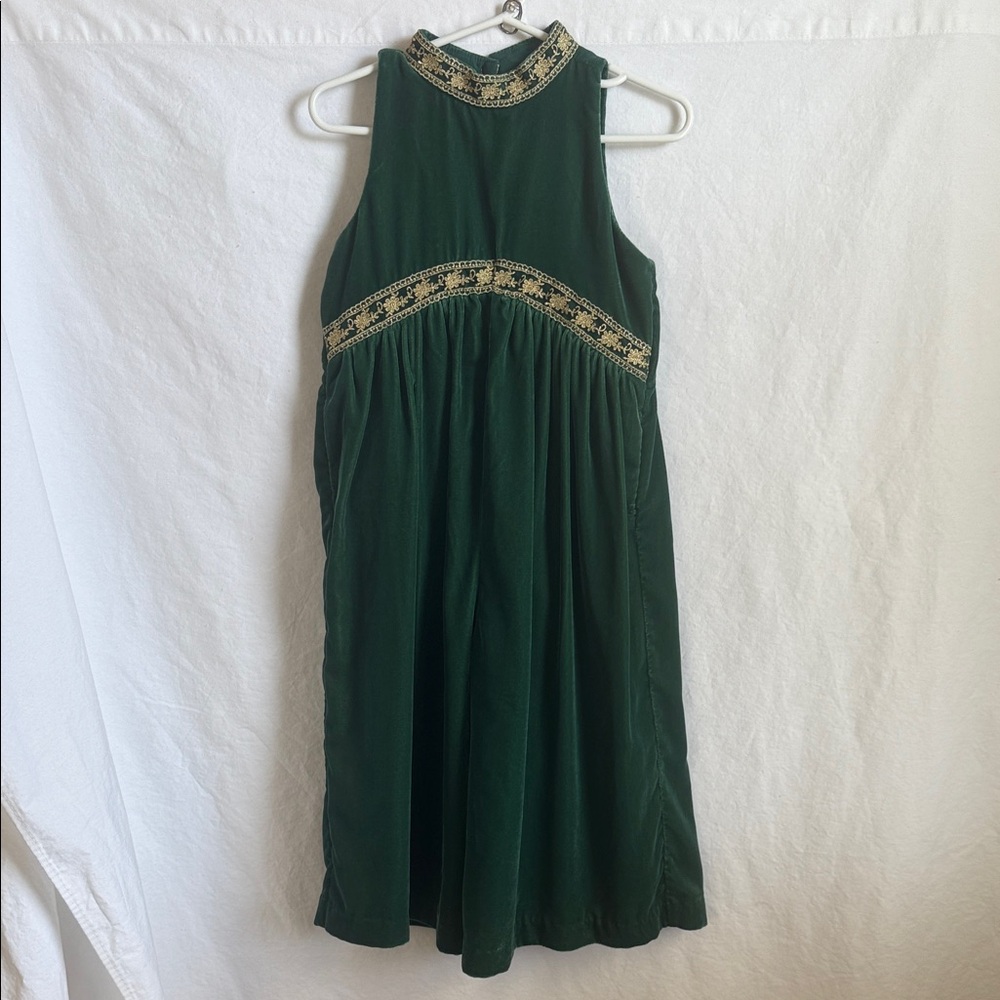 Janie and Jack Green Dress with Gold Accents